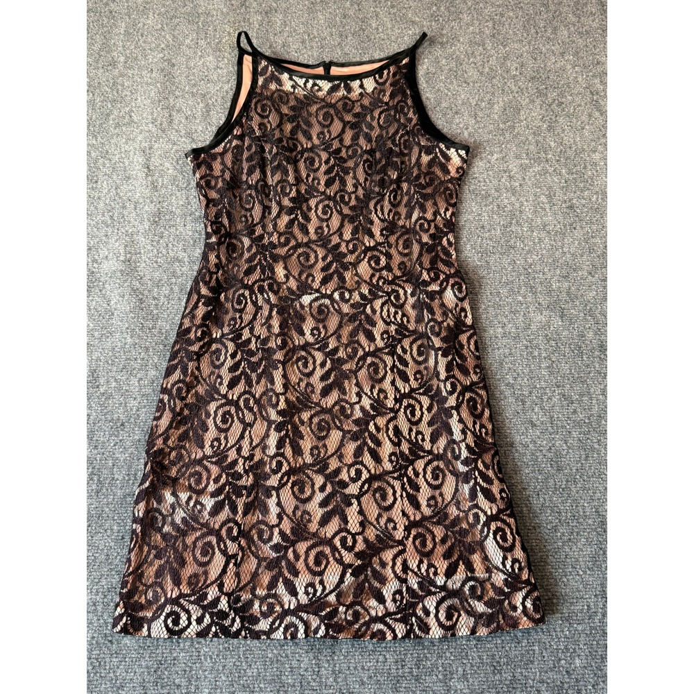 CDC Petites Black Lace Overlay Dress - Sleeveless Party Cocktail‎ Formal